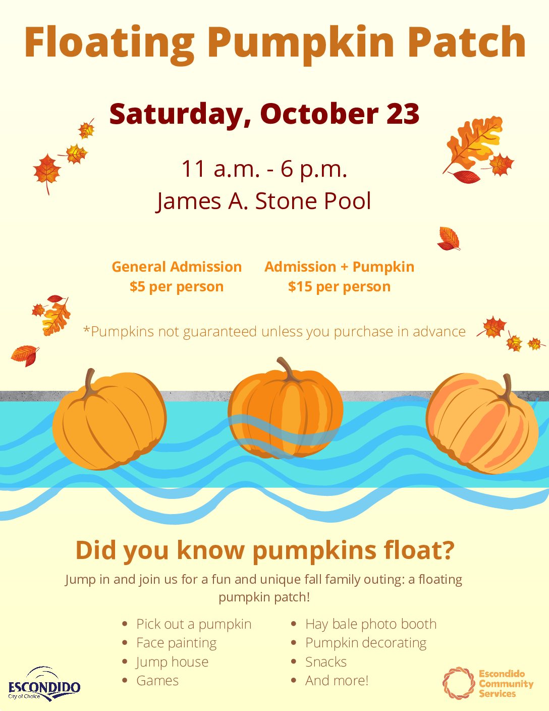Floating Pumpkin Patch Visit Escondido Visitor Information Locals